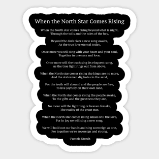 When the North Star Comes Rising Poem Sticker